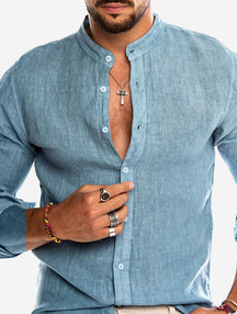 Camisa Manga Longa de Linho 100% - Modelagem Slim