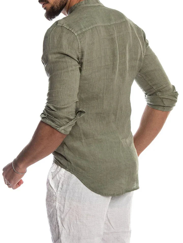 Camisa Manga Longa de Linho 100% - Modelagem Slim