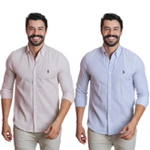 Kit 2 Camisas RL Manga Longa em Linho [ÚLTIMAS UNIDADES PELA METADE DO PREÇO]