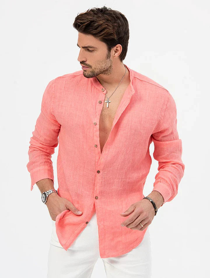 Camisa Manga Longa de Linho 100% - Modelagem Slim