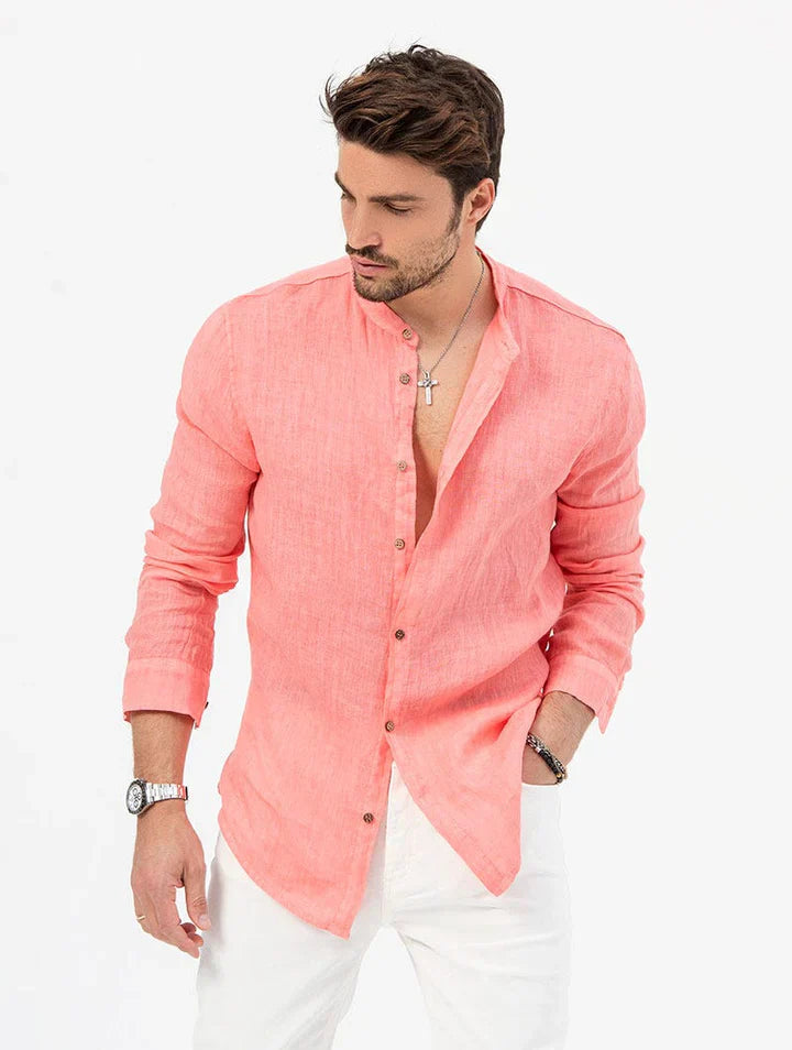 Camisa Manga Longa de Linho 100% - Modelagem Slim