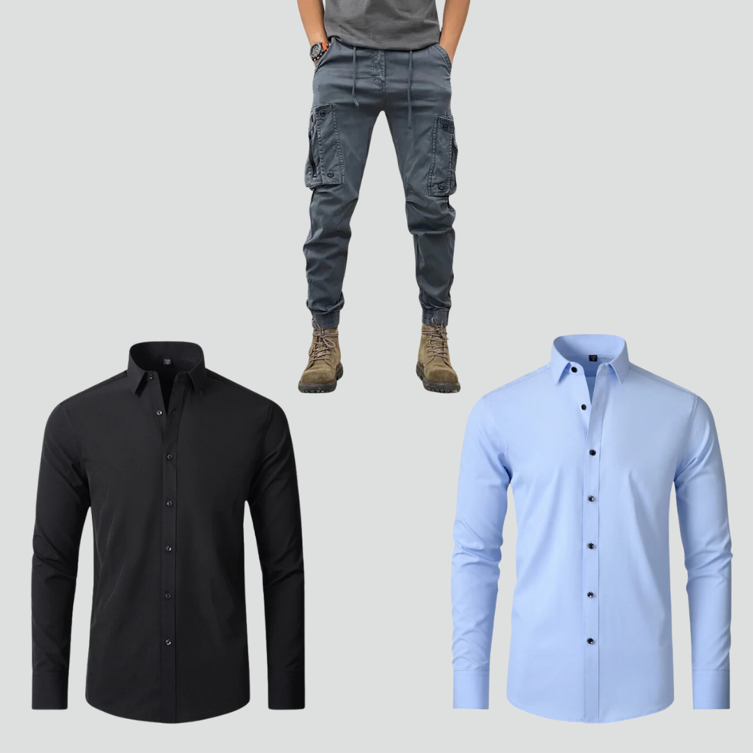 Camisa Social Urban Performance (Compre 1 Leve 2) + Calça Tactical Cinza