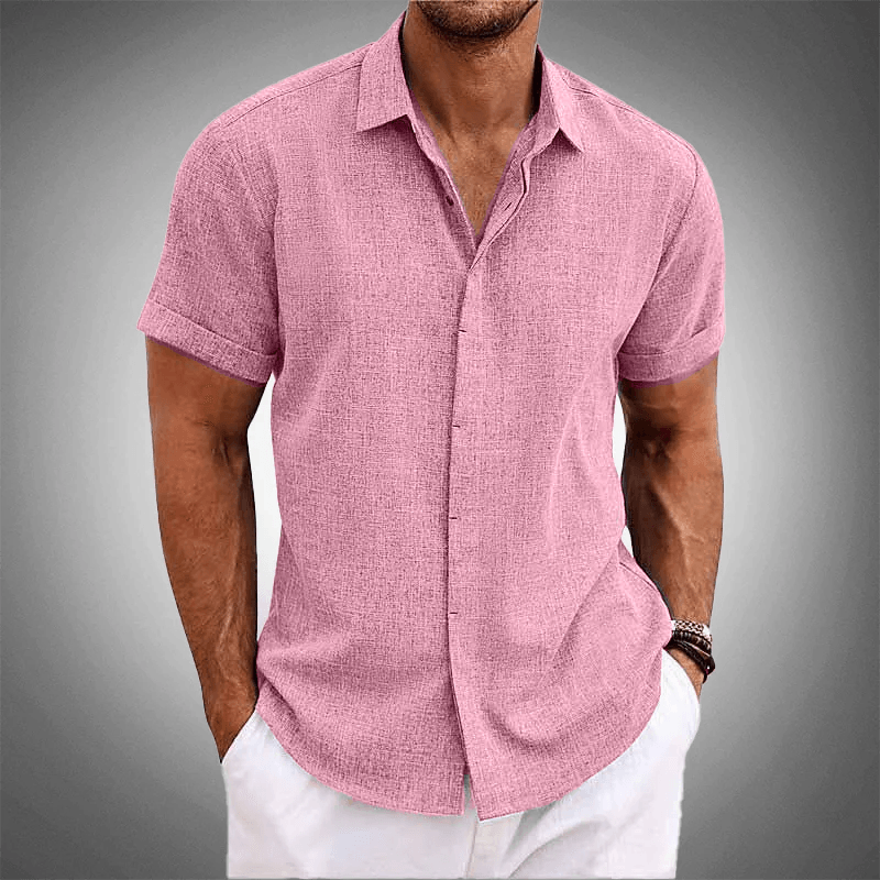 [PRÉ BLACK FRIDAY] PAGUE 1 LEVE 2 Camisas Manga Curta OLIVER de Linho 100% [Material Premium Exclusivo da Itália]