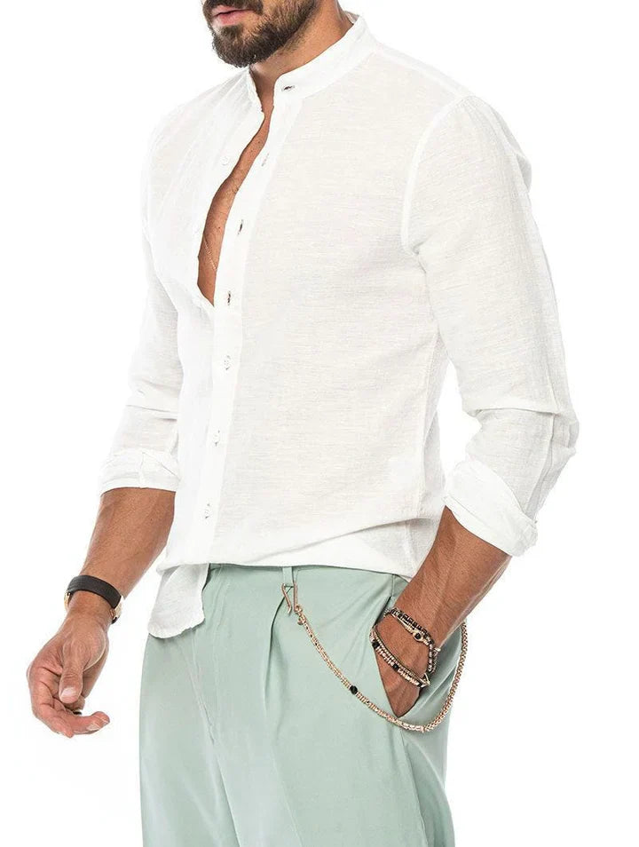 Camisa Manga Longa de Linho 100% - Modelagem Slim