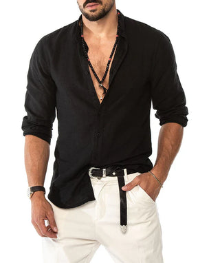 Camisa Manga Longa de Linho 100% - Modelagem Slim