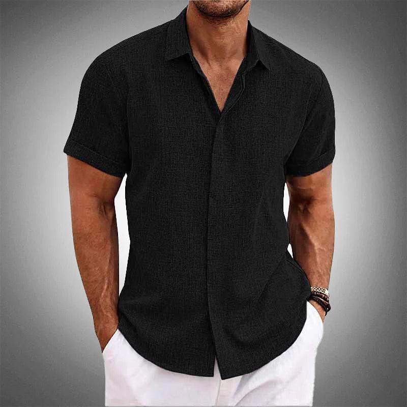 [PRÉ BLACK FRIDAY] PAGUE 1 LEVE 2 Camisas Manga Curta OLIVER de Linho 100% [Material Premium Exclusivo da Itália]